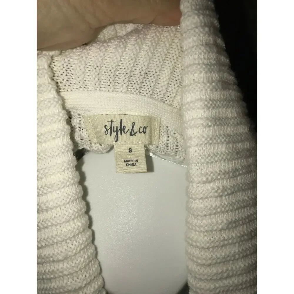 Style & Co Women's Shawl-Lapel Open-Front Cardigan Winter White Size Small - $69